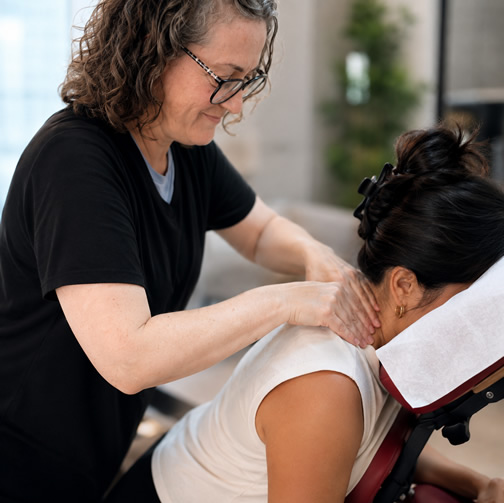Hands-on sports massage treatment